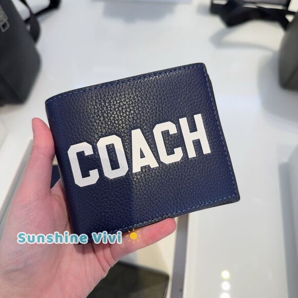 NWT Coach CP279 3 In 1 Wallet With Coach Graphic Dark Navy - Picture 1 of 4